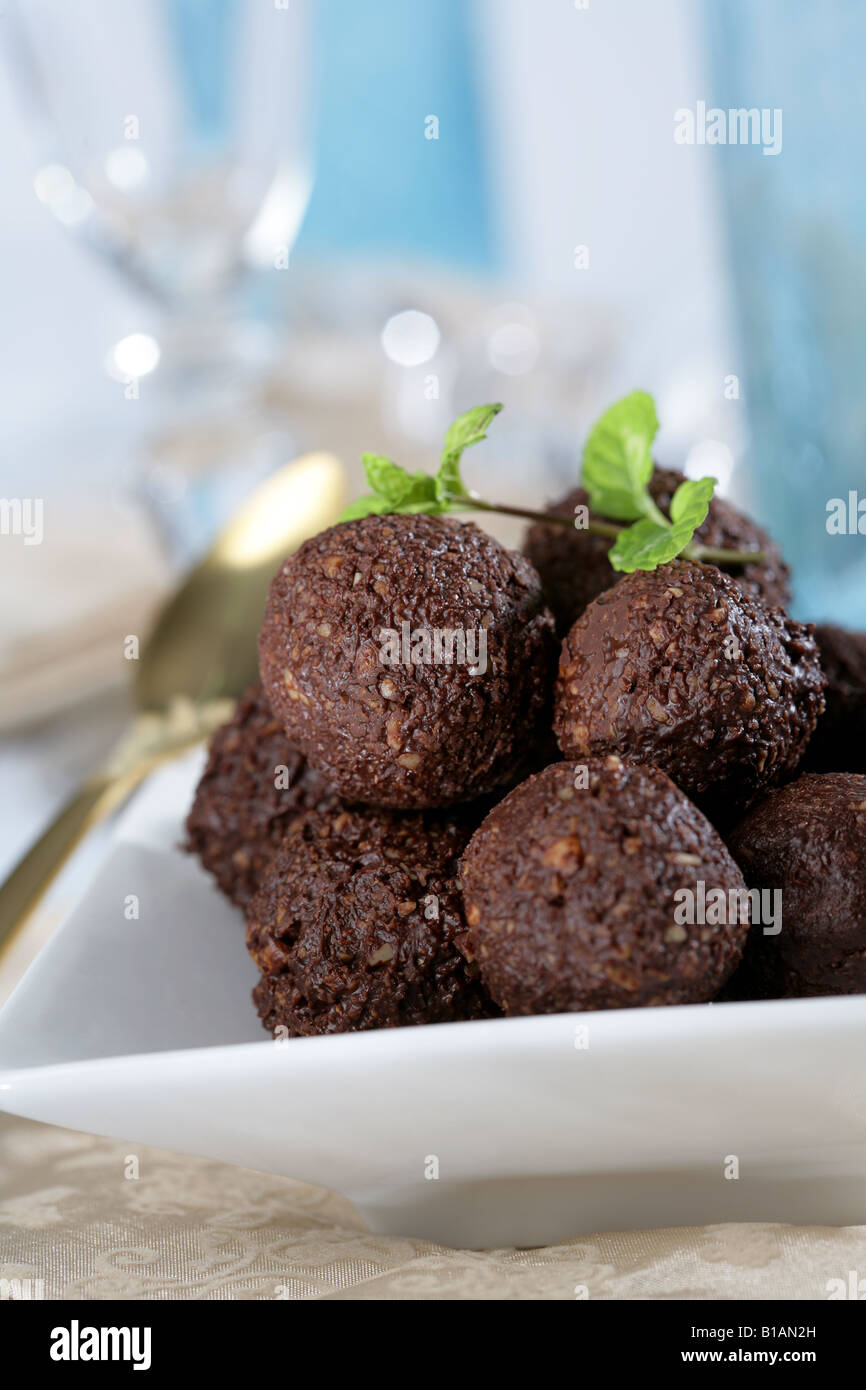Truffle chocolates Stock Photo
