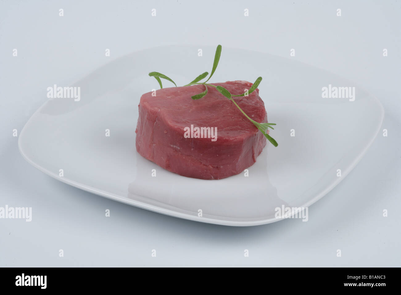 Raw beef sirloin medallion Stock Photo Alamy