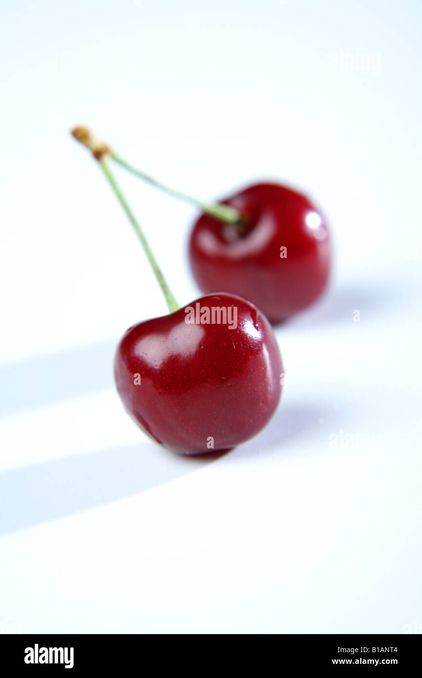 Close up view of two cherries hi-res stock photography and images - Alamy