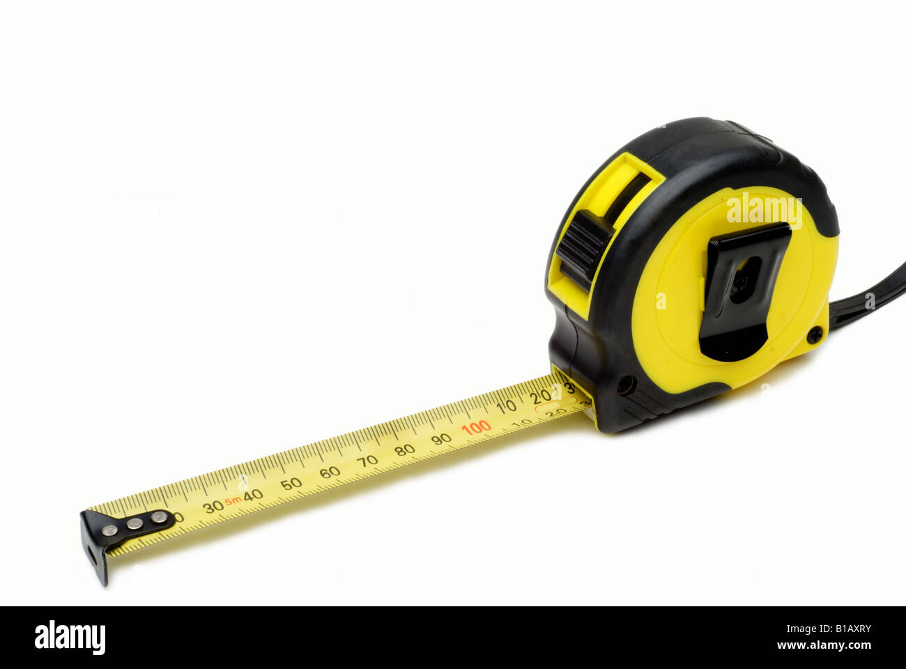 Workman's tape measure Stock Photo