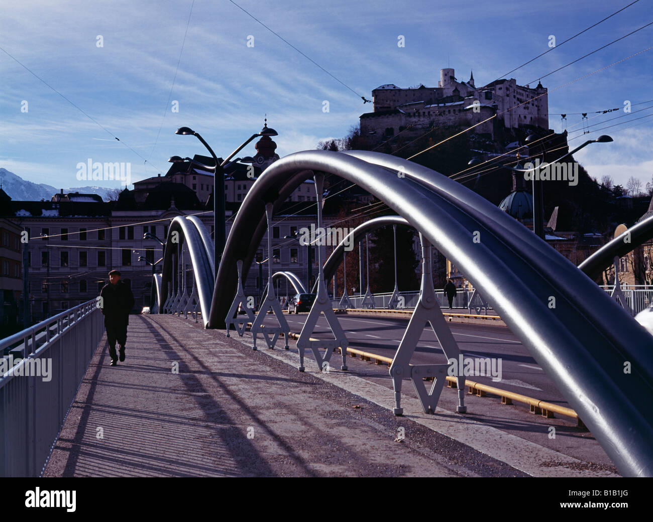 Karolinen Brucke (Bridge), Salzburg Stock Photo