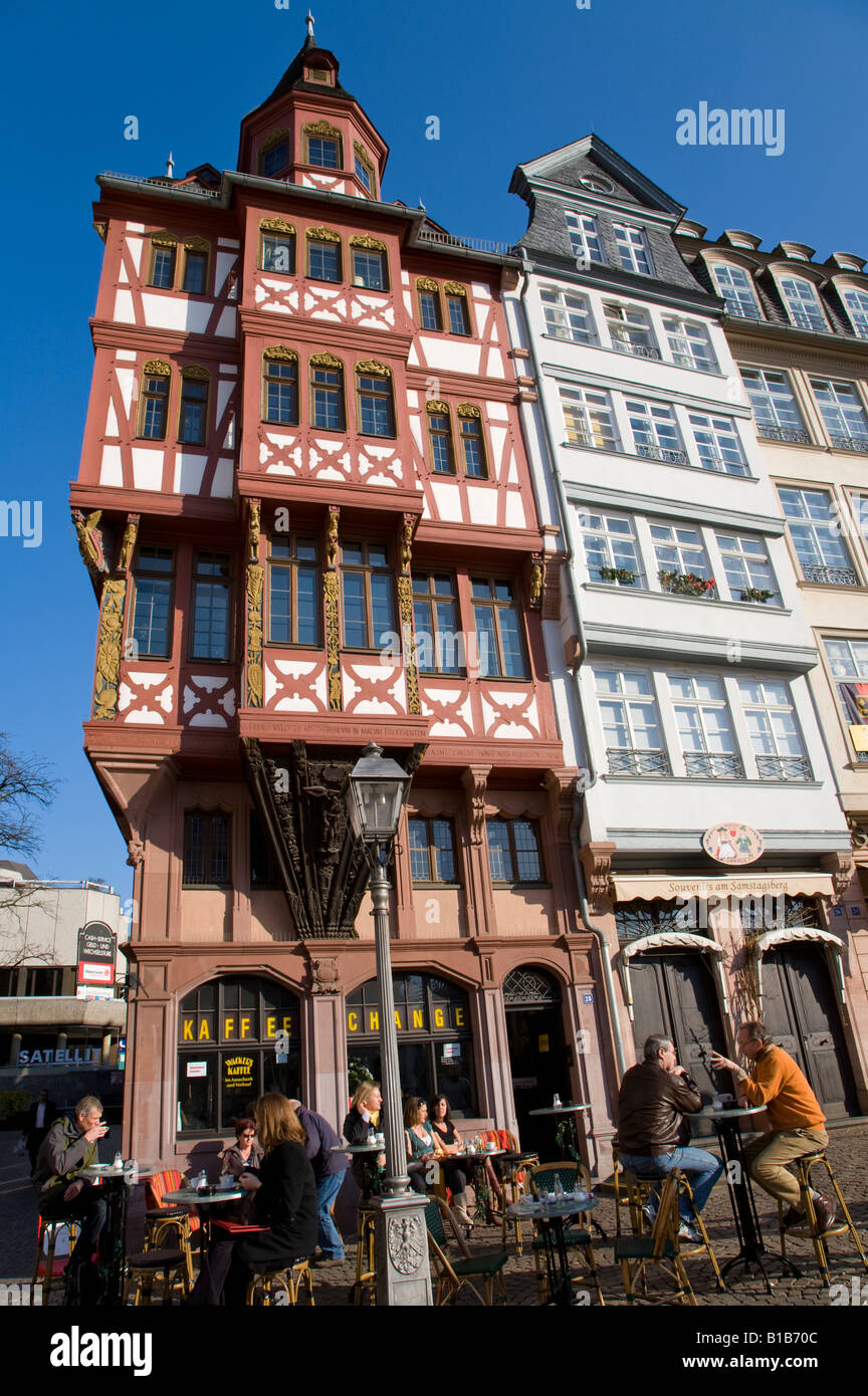 Germany, Frankfurt on the Main, Old Town, sidewalk cafe Stock Photo - Alamy