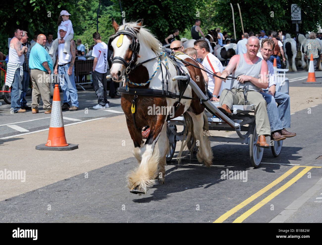 Gypsy travellers at Appleby Horse Fair. Appleby-in-Westmorland, Cumbria, England, United Kingdom, Europe. Stock Photo