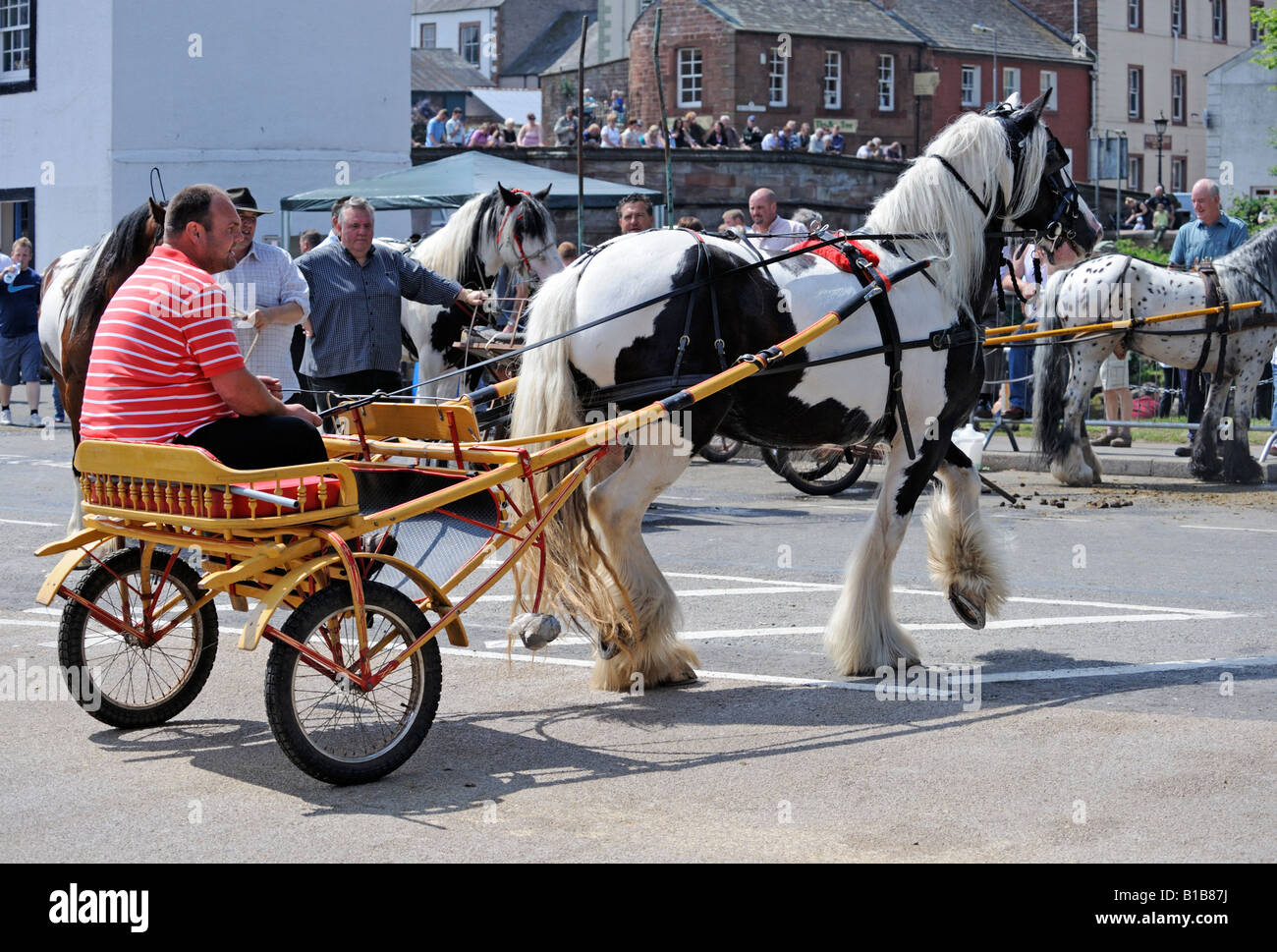 Gypsy travellers at Appleby Horse Fair. Appleby-in-Westmorland, Cumbria, England, United Kingdom, Europe. Stock Photo