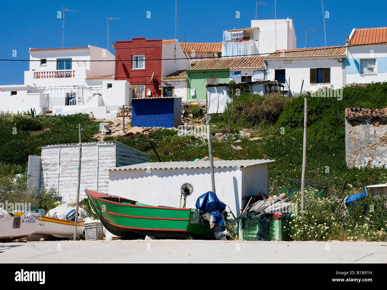 the fishing town of salema Stock Photo