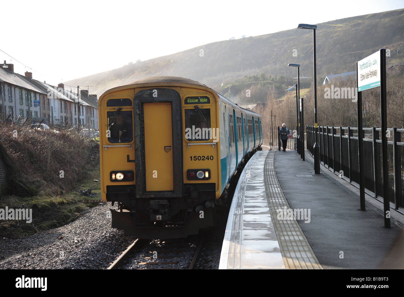 Train Ebbw Vale Parkway Train Station Stock Photo - Alamy