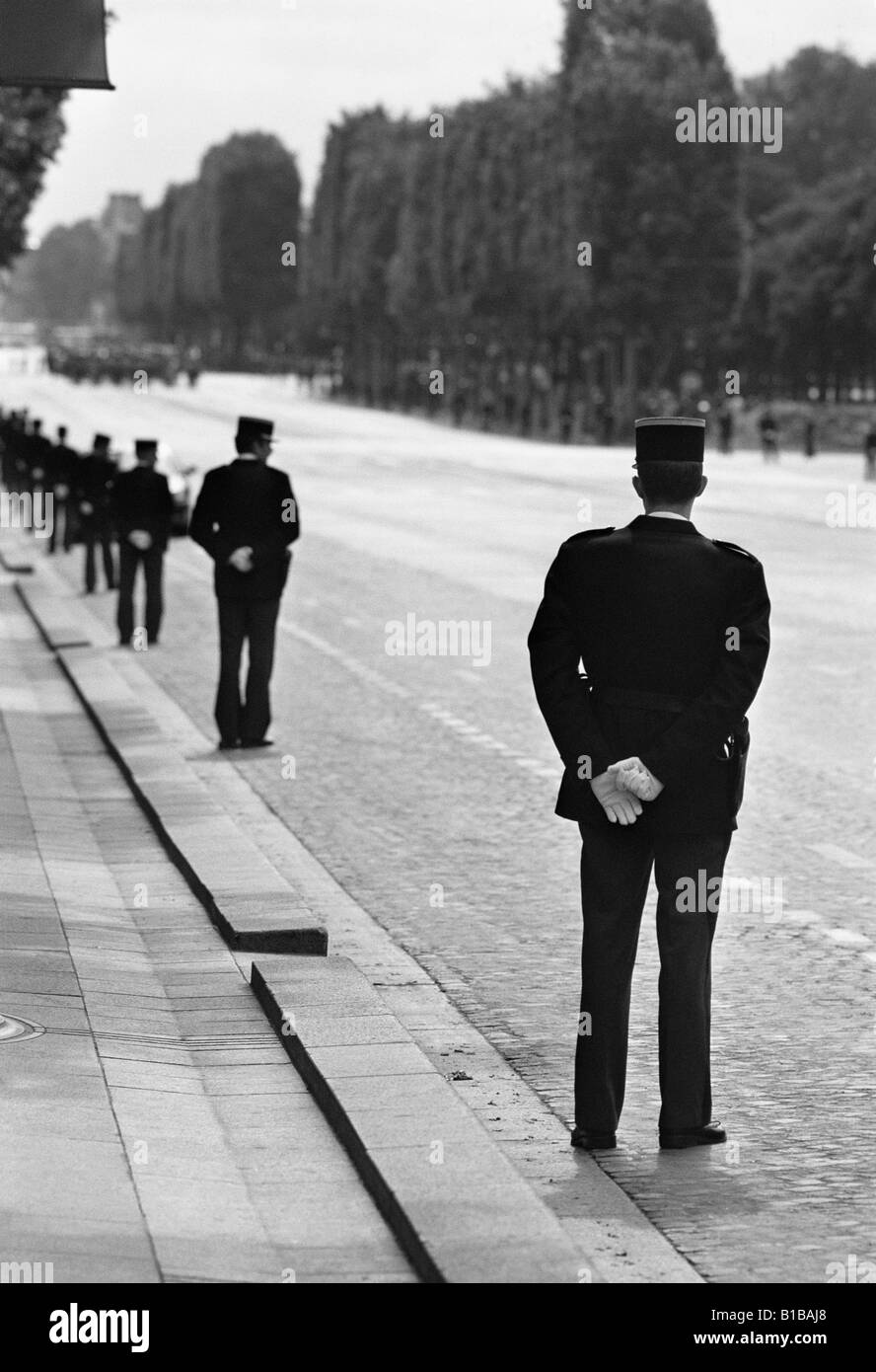 France, Paris, Champs Elysees, parade Stock Photo