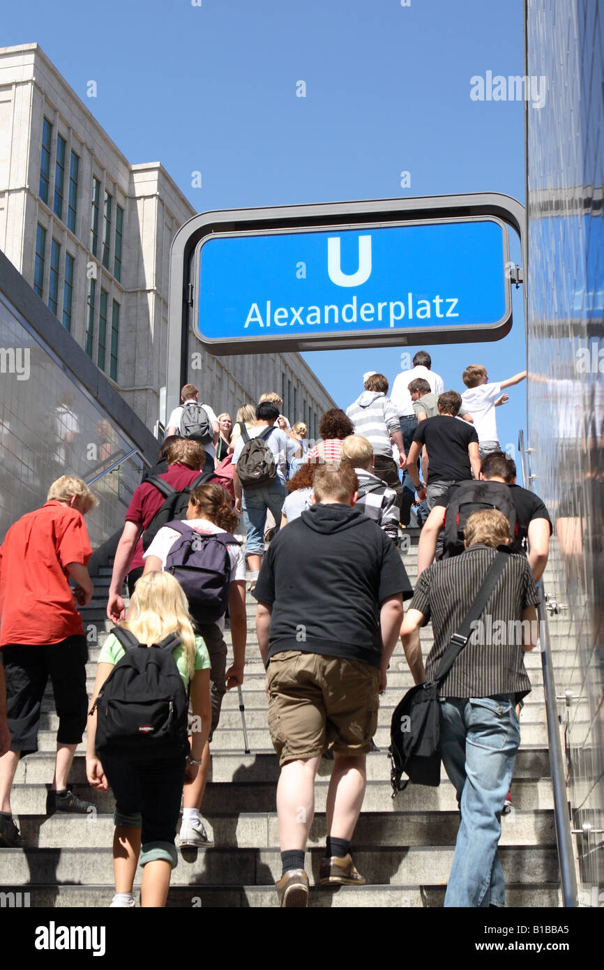 Berlin Germany the U Bahn underground railway station at Alexanderplatz
