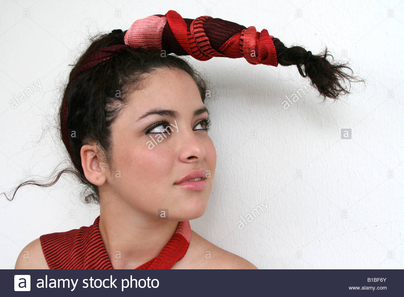 Girl Woman Female Spanish Hispanic Weird Hairdo Beautiful