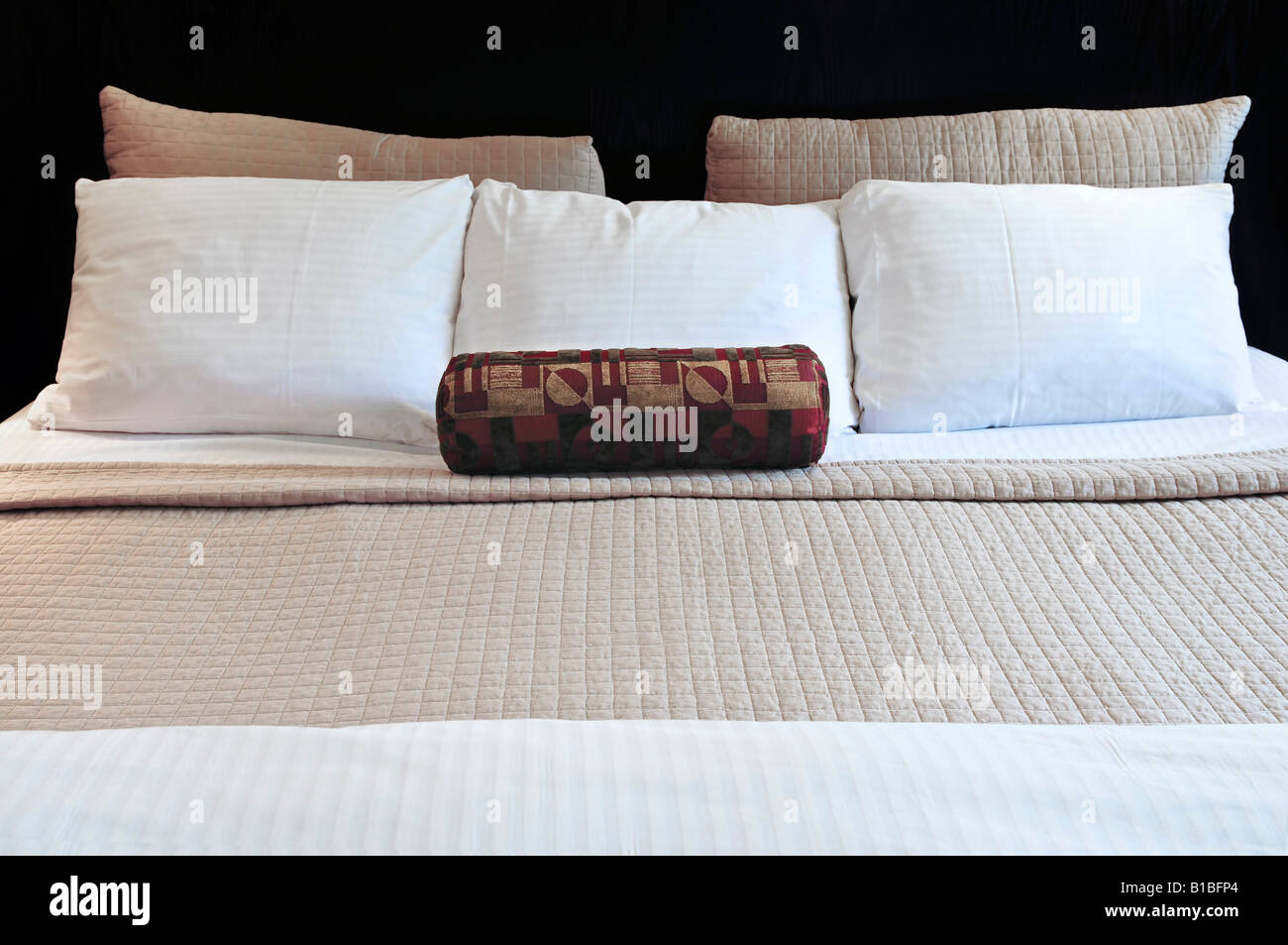 Comfortable bed in upscale hotel close up Stock Photo Alamy