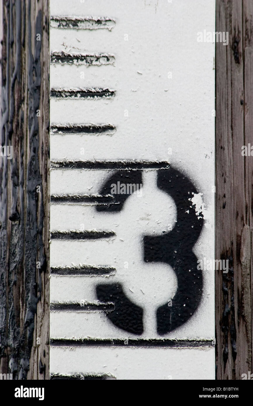 High water measuring stake Stock Photo Alamy