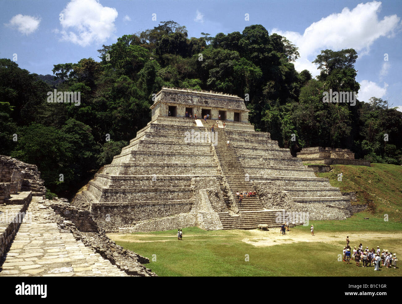 geography / travel, mexico, Palenque, 'Templo de las Inscripciones' (Temple of Inscripts), tomb of king Pakal, Maya town, built: Stock Photo