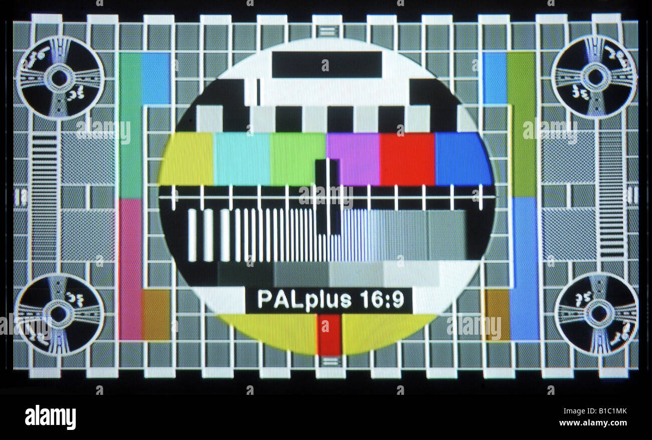 broadcast, television, programme, TV test pattern, Germany, Additional-Rights-Clearance-Info-Not-Available Stock Photo