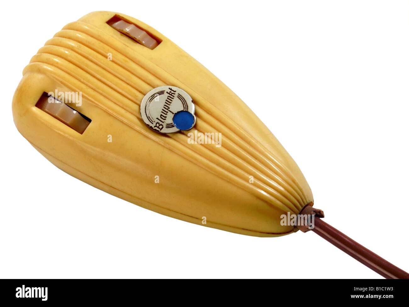 broadcast, television, TV equipment, remote control, typ Blaupunkt FG 250, Germany, circa 1957, technic, technics, invention, historic, historical, 1950s, switch for brightness and loudness, lined, line, clipping, type, sets, 20th century, Stock Photo