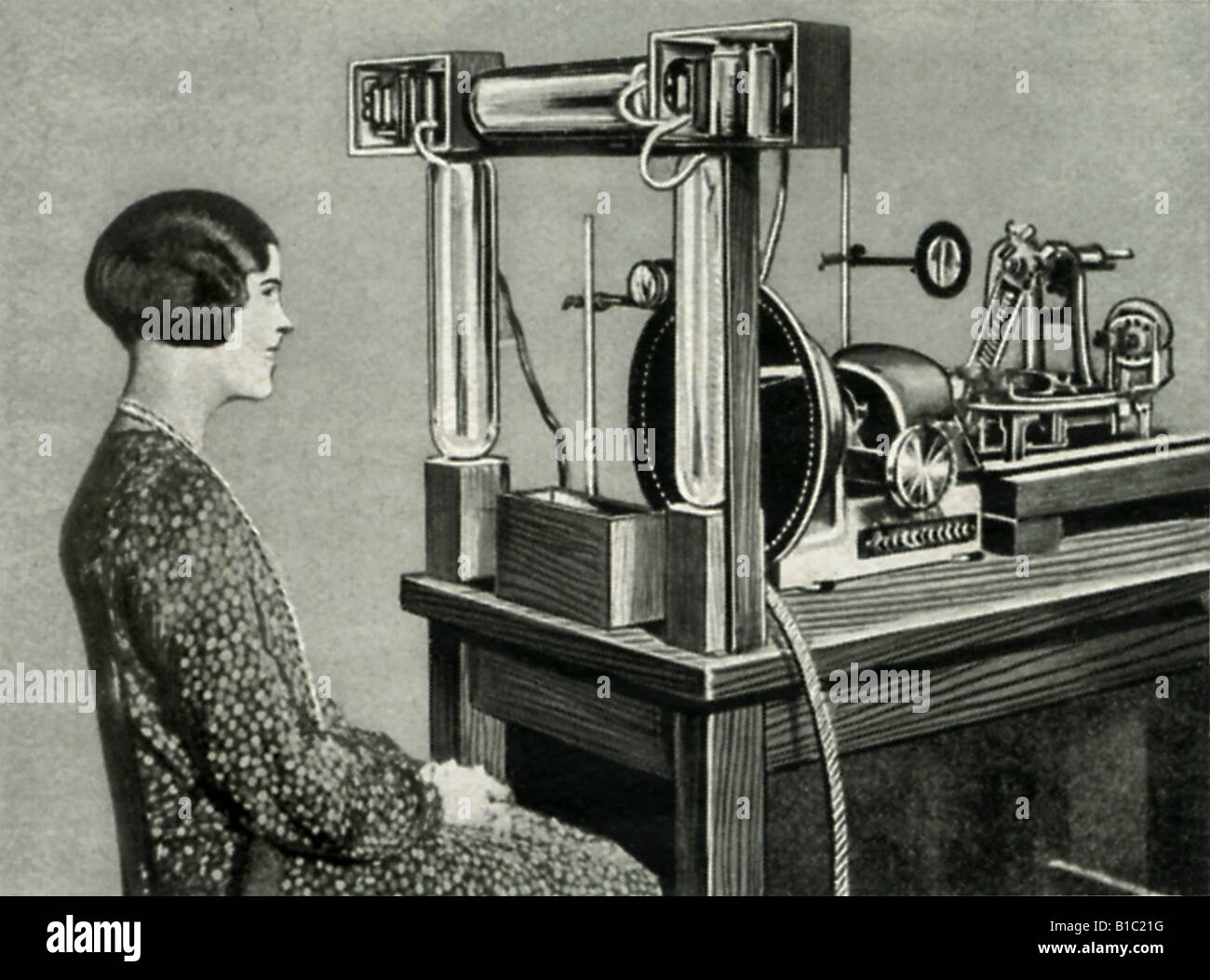 broadcast, television, viewers, woman testing first television, USA 1929  Stock Photo - Alamy