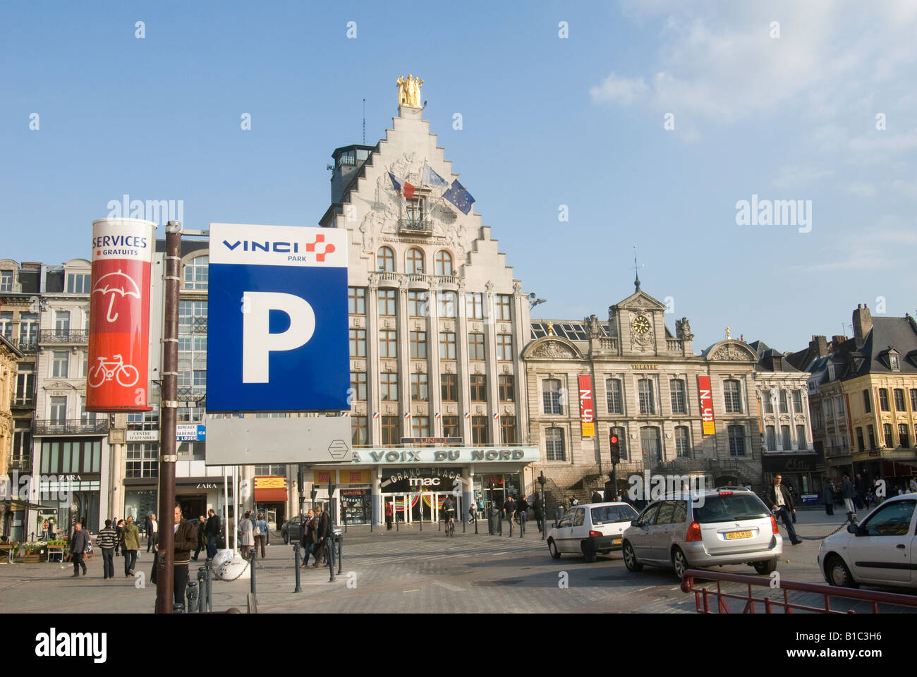 Underground car parking in the french town of Lille Stock Photo Alamy