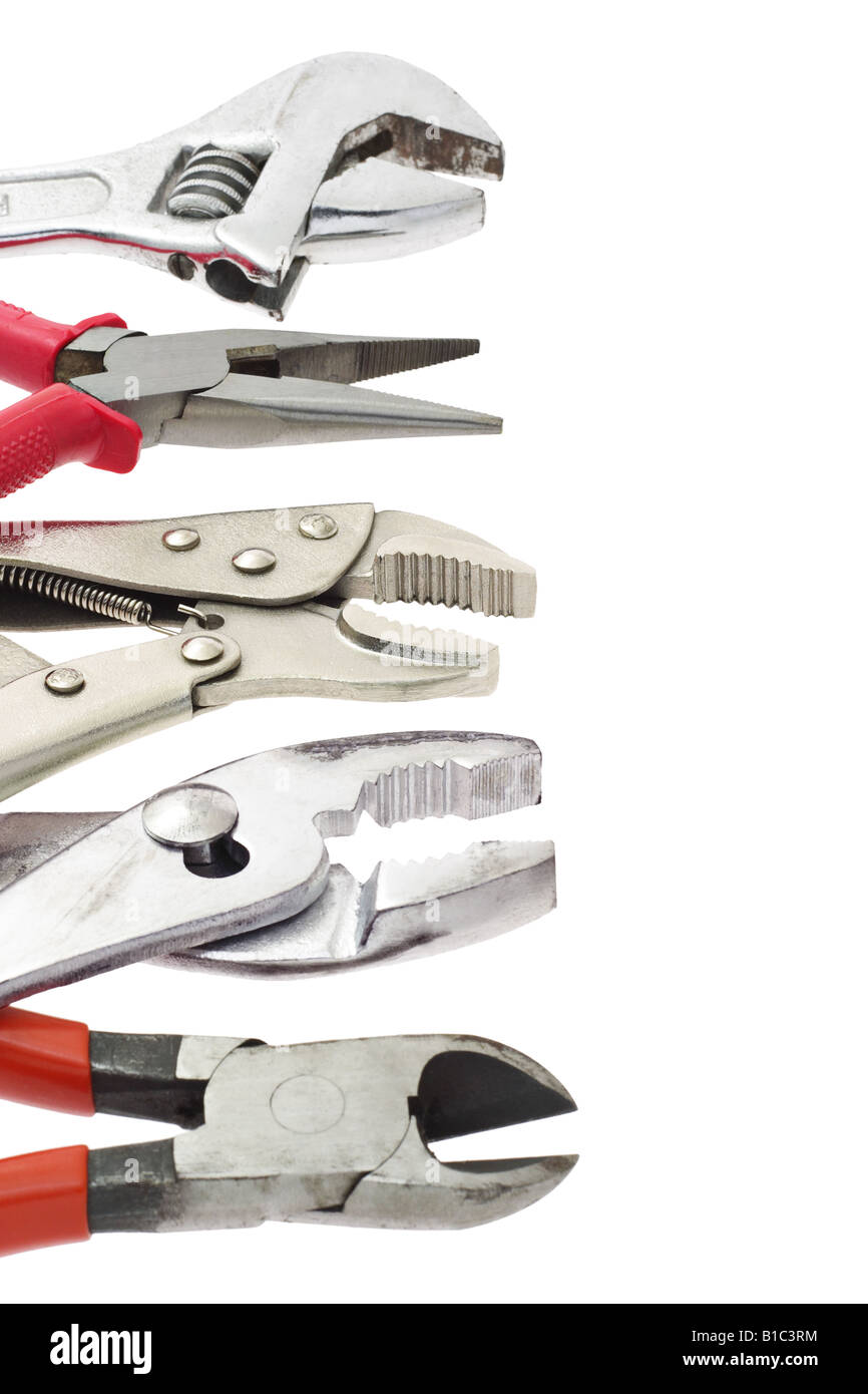 Do it yourself tools with copy space on white background Stock Photo