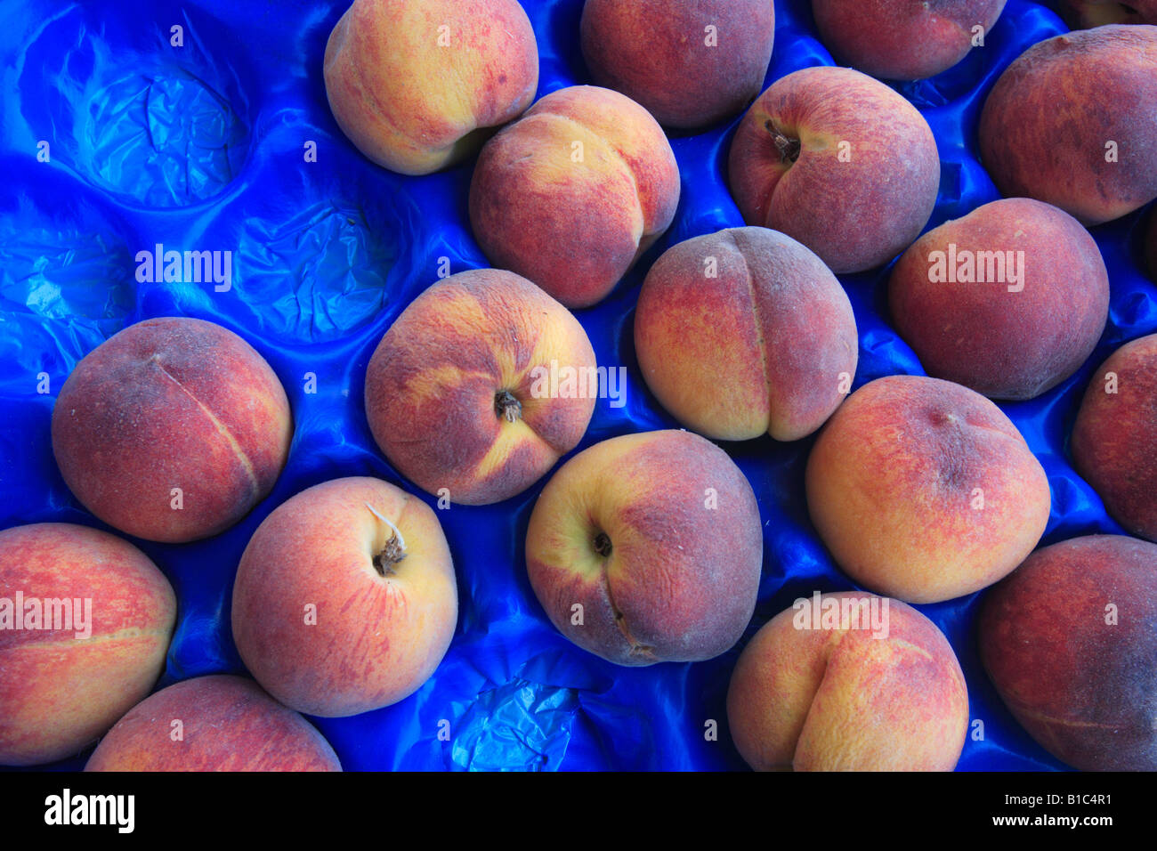 Fresh Mediterranean Peaches Stock Photo
