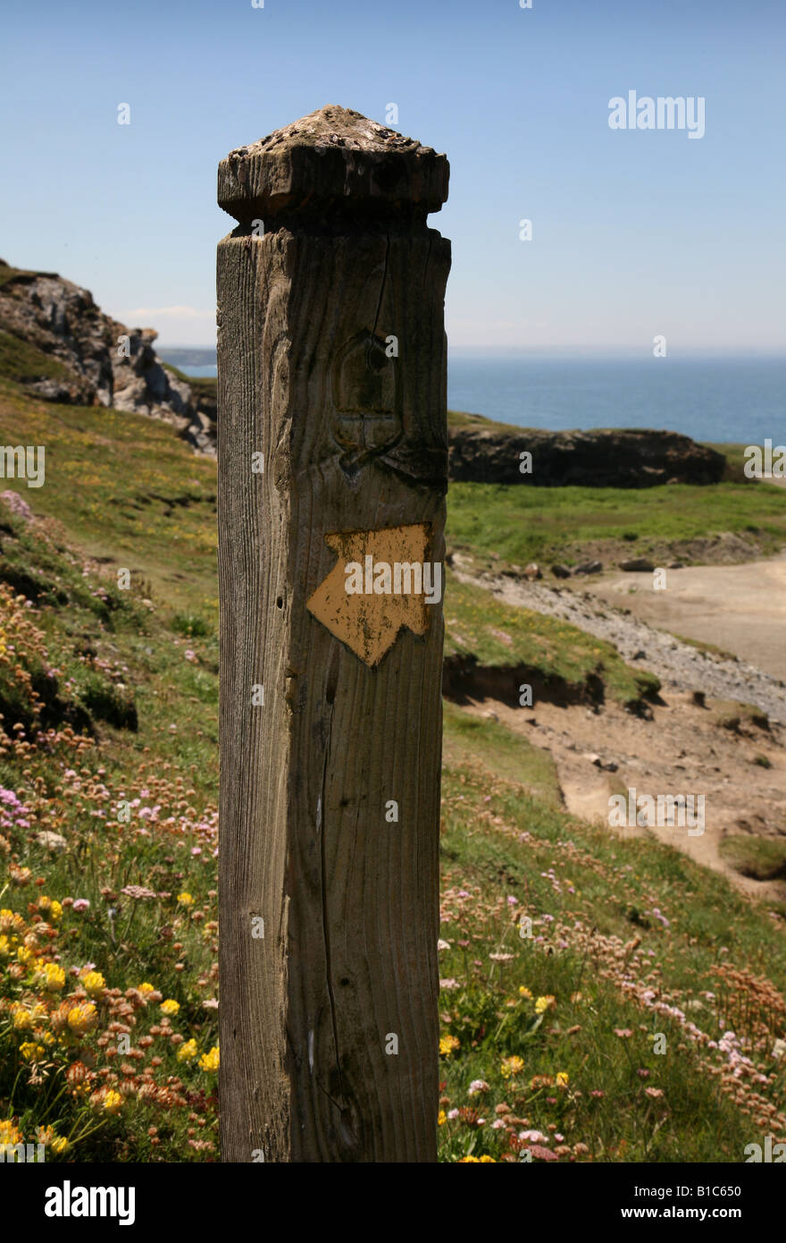 Coastal Path Sign Stock Photo