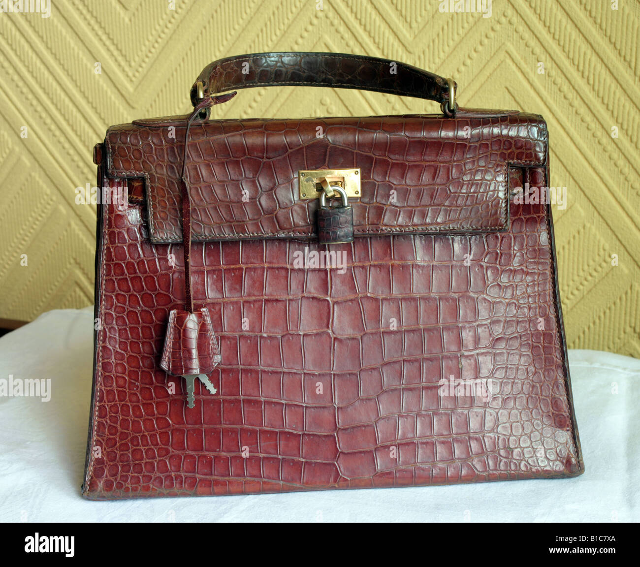 Hermes vintage crocodile Kelly handbag Stock Photo - Alamy
