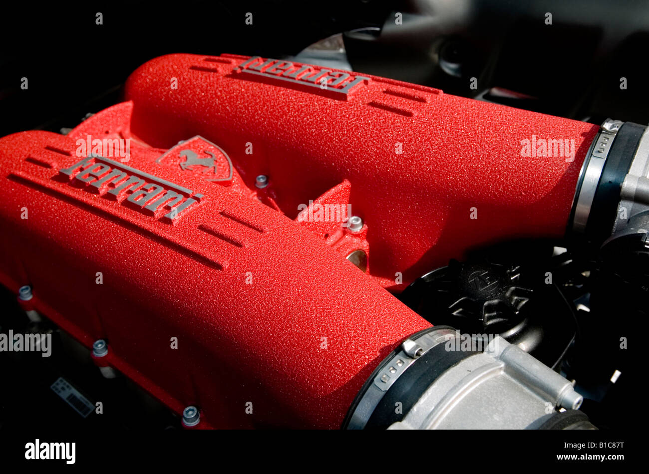 Ferrari F430 F1 engine - top view. Stock Photo