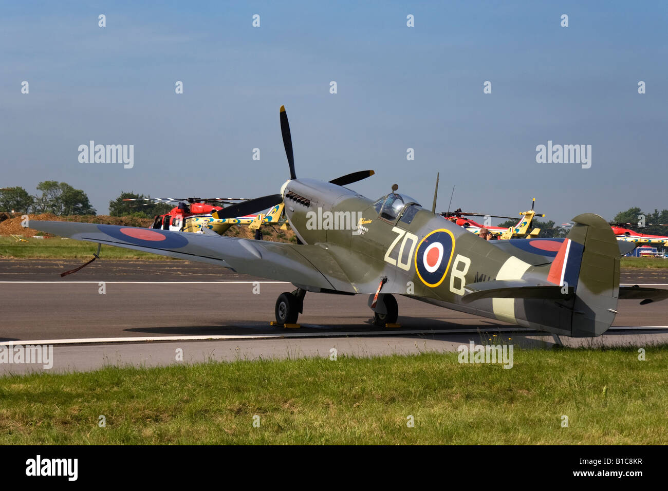 British World war Two fighter aircraft Spitfire Mark IXB MH434 at Biggin hill Air Fair June 2008 Stock Photo