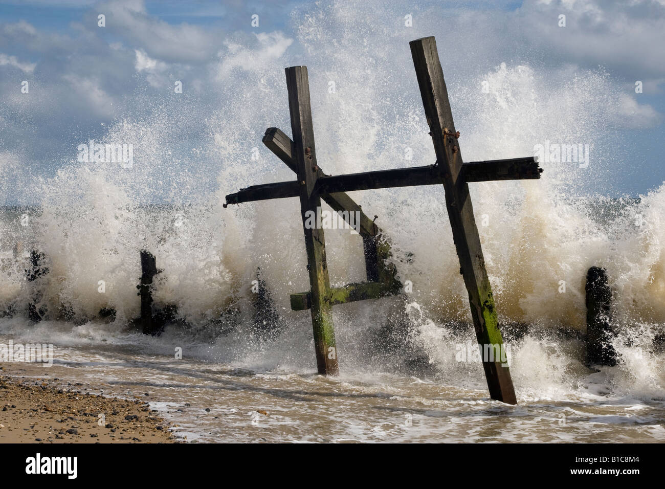 Broken Defences Happisburgh Beach Norfolk High Resolution Stock ...
