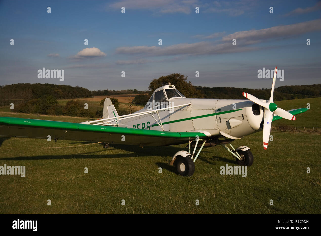 Piper Pawnee aircraft which is used a tug plane at the Kent gliding Club in Challock Kent England Stock Photo