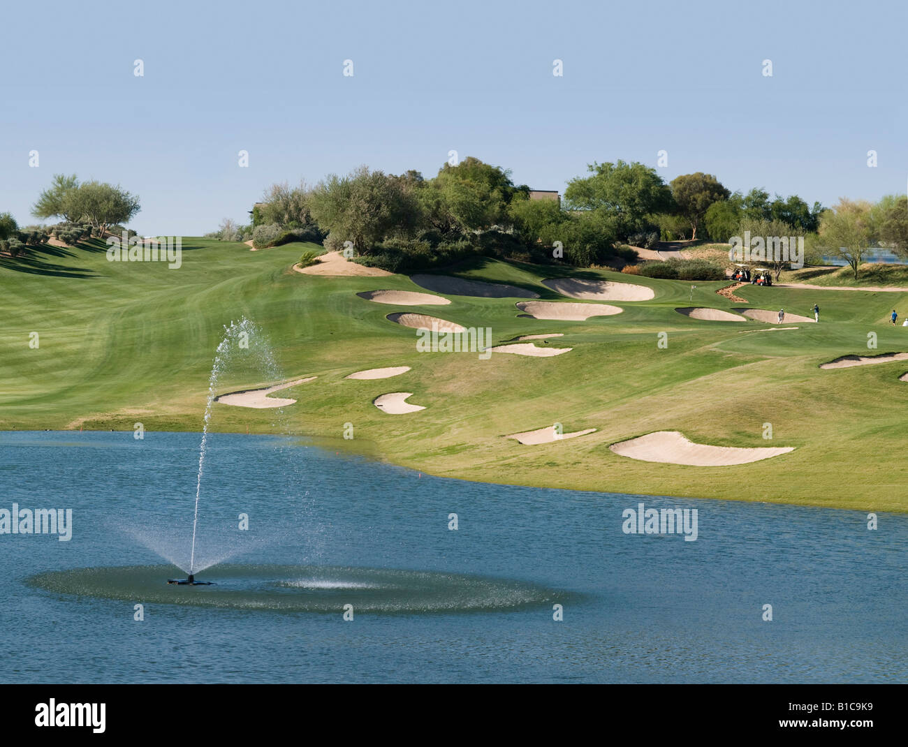 Photograph of Arizona golf course and water hazard Stock Photo Alamy