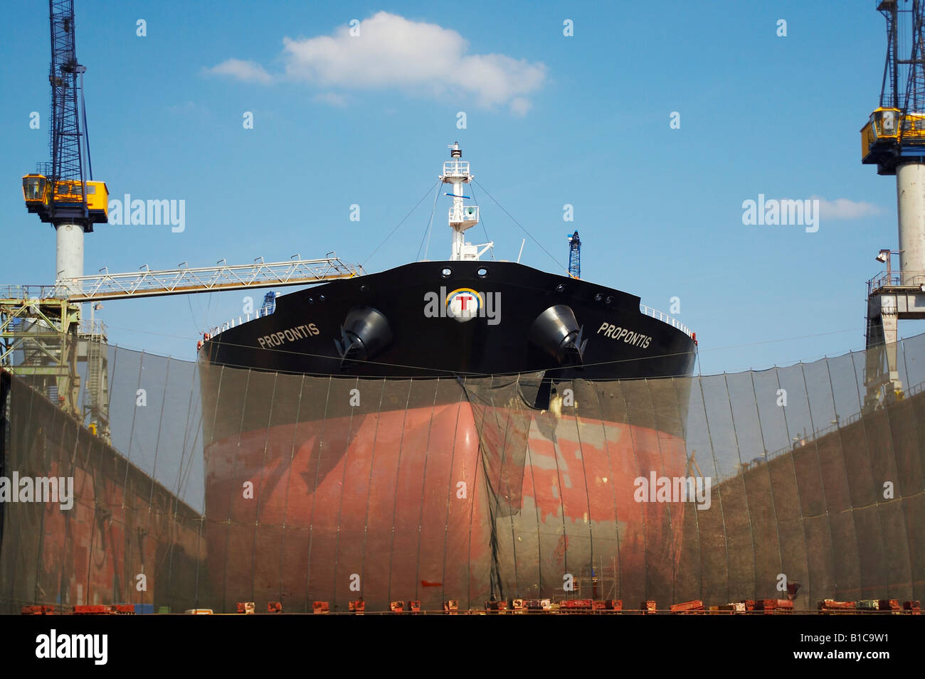 bow of a freight ship Stock Photo