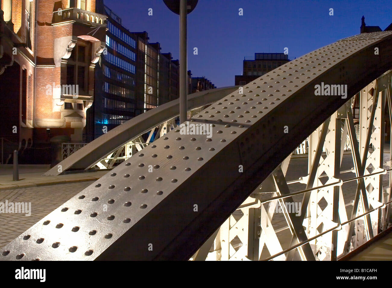 detail of a steel bridge (rivets) Stock Photo