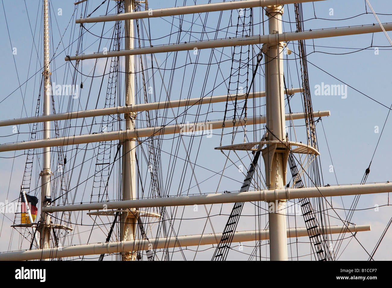 masts of a sailboat Stock Photo