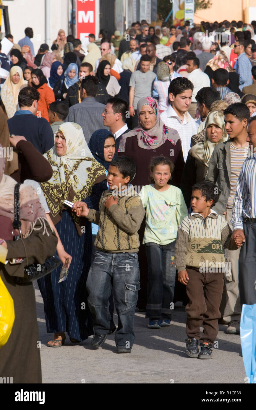 Tripoli, Libya, North Africa. Libyan Men, Women, Families at International Trade Fair. Clothing