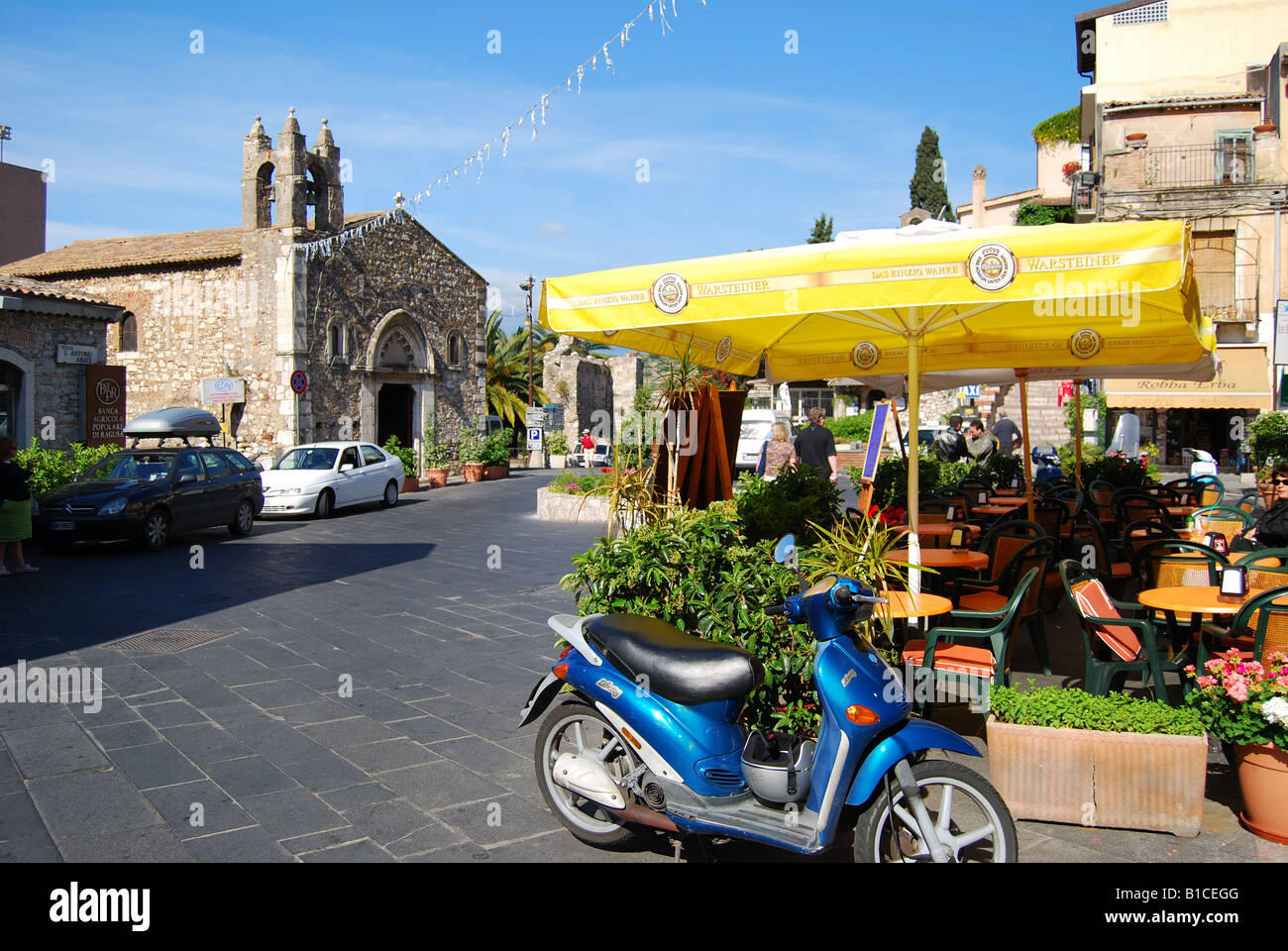 Corso Umberto I, Taormina, Messina Province, Sicily, Italy Stock Photo