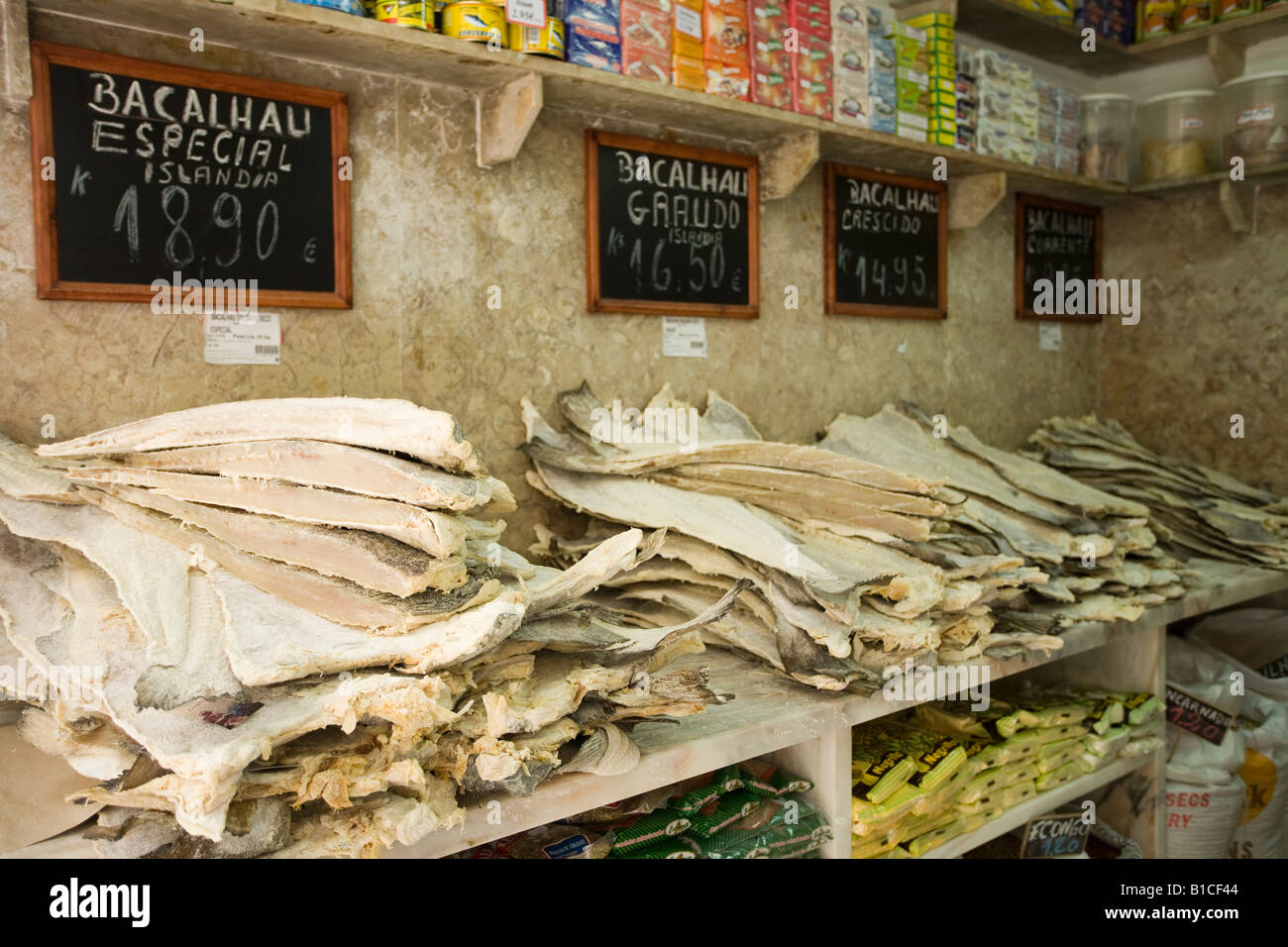 Salted codfish Bacalhau Lisbon Portugal Stock Photo Alamy