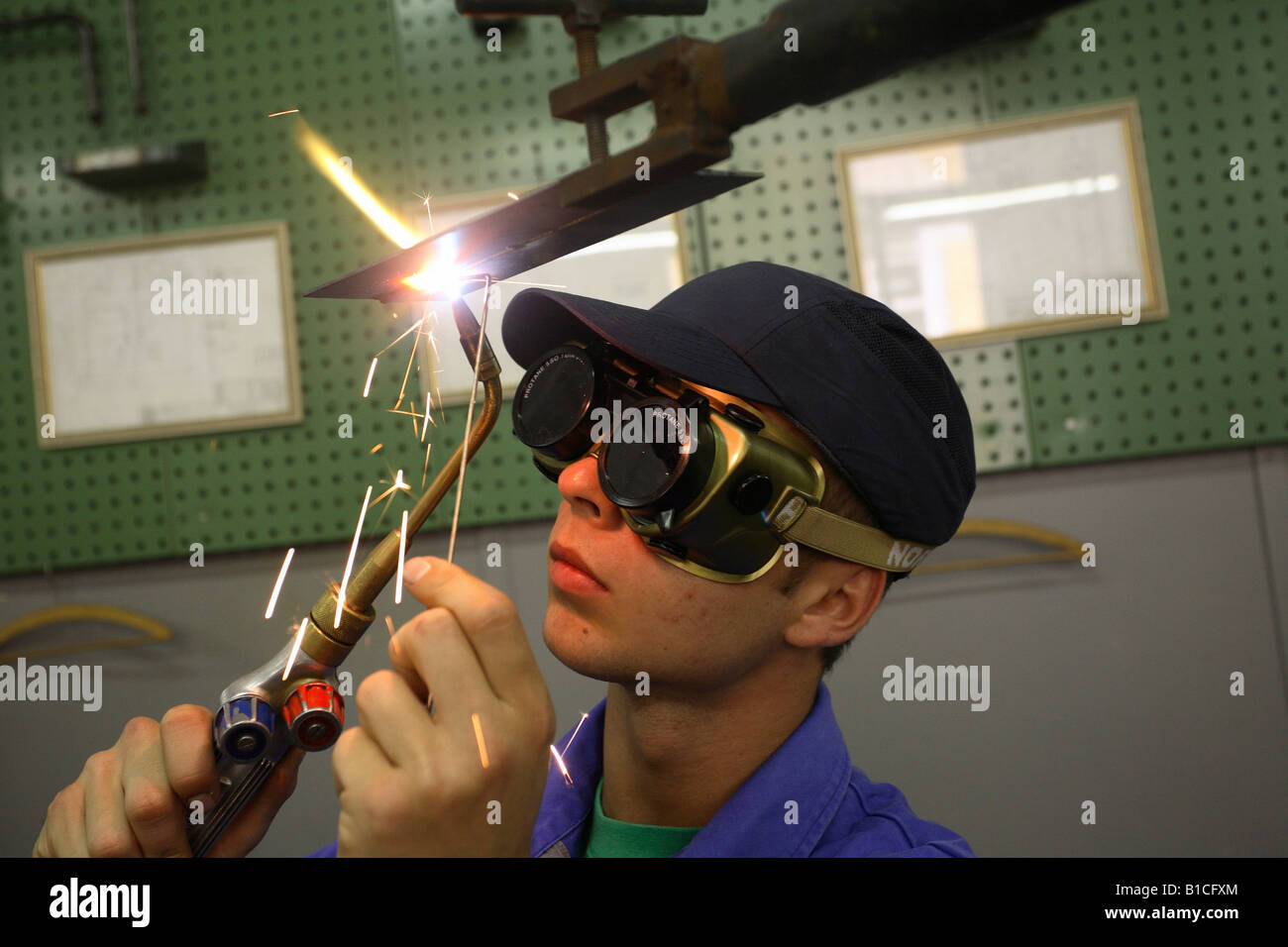 Apprentice working at the DREWAG company, Dresden, Germany Stock Photo ...