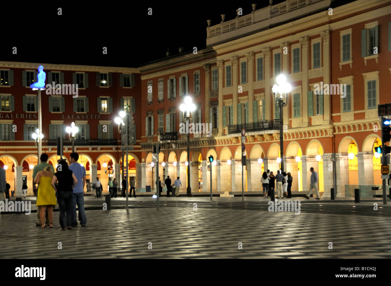The newly redesigned Place Masséna in Nice France photographed at night in June 2008 FOR EDITORIAL USE ONLY Stock Photo