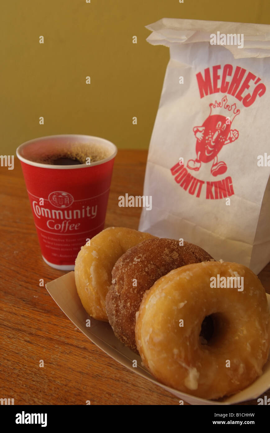 USA Louisiana LA Cajun Country Breaux Bridge Meches Donut King Stock