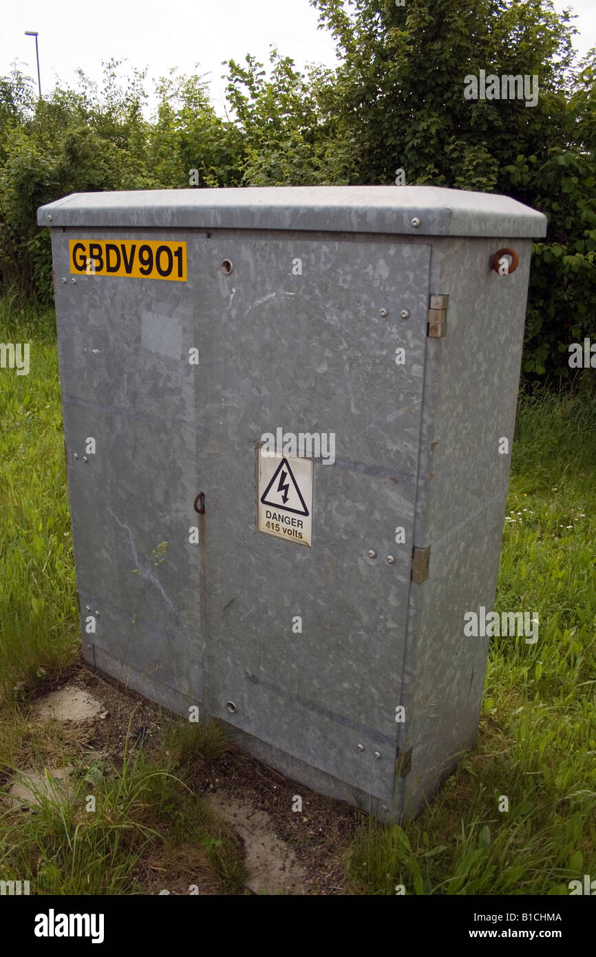 Electricity Junction Box on side of road Stock Photo - Alamy