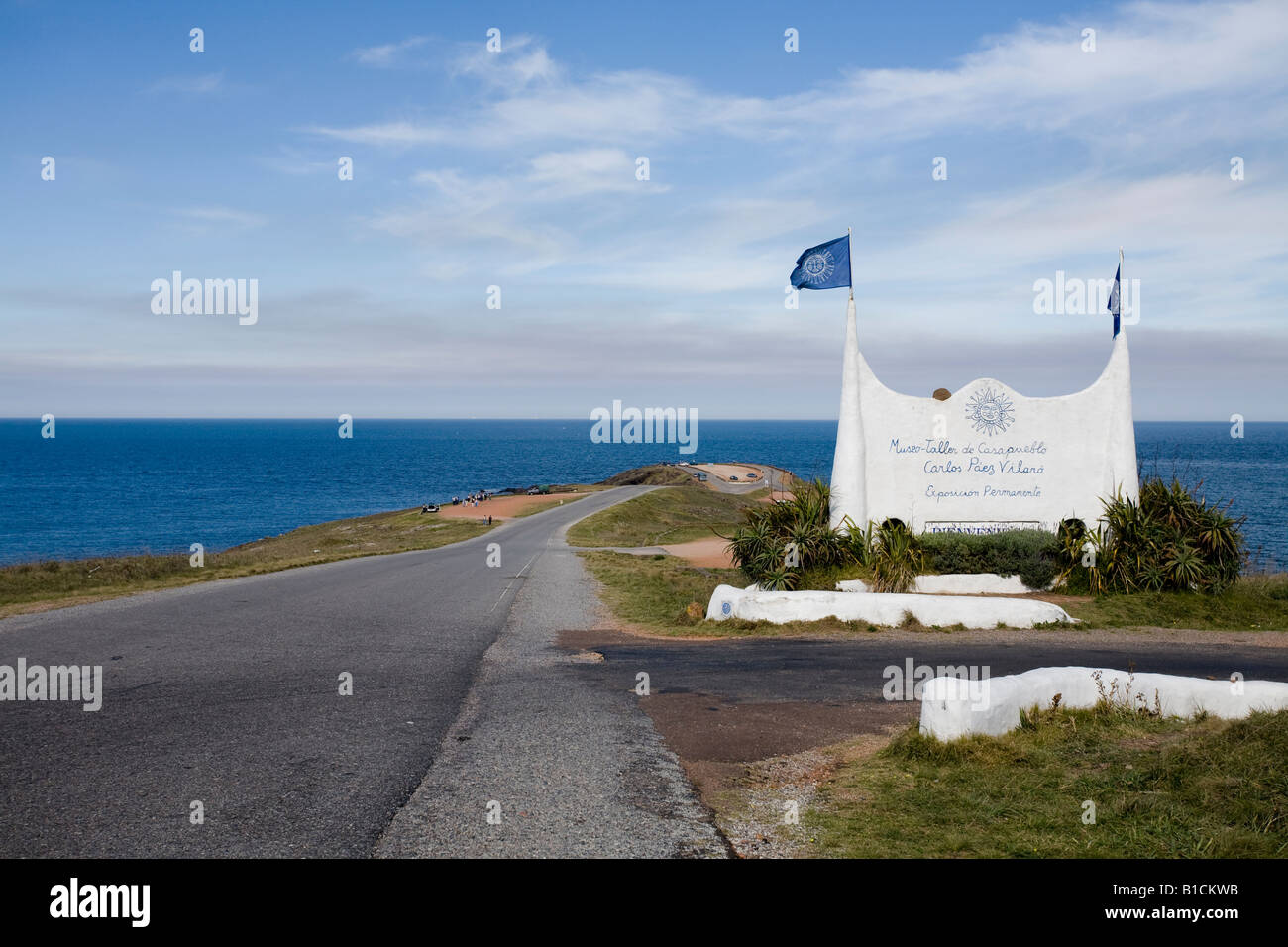 Welcome sign at the entrance of Casapueblo Museum and resort Punta del Este Uruguay Stock Photo