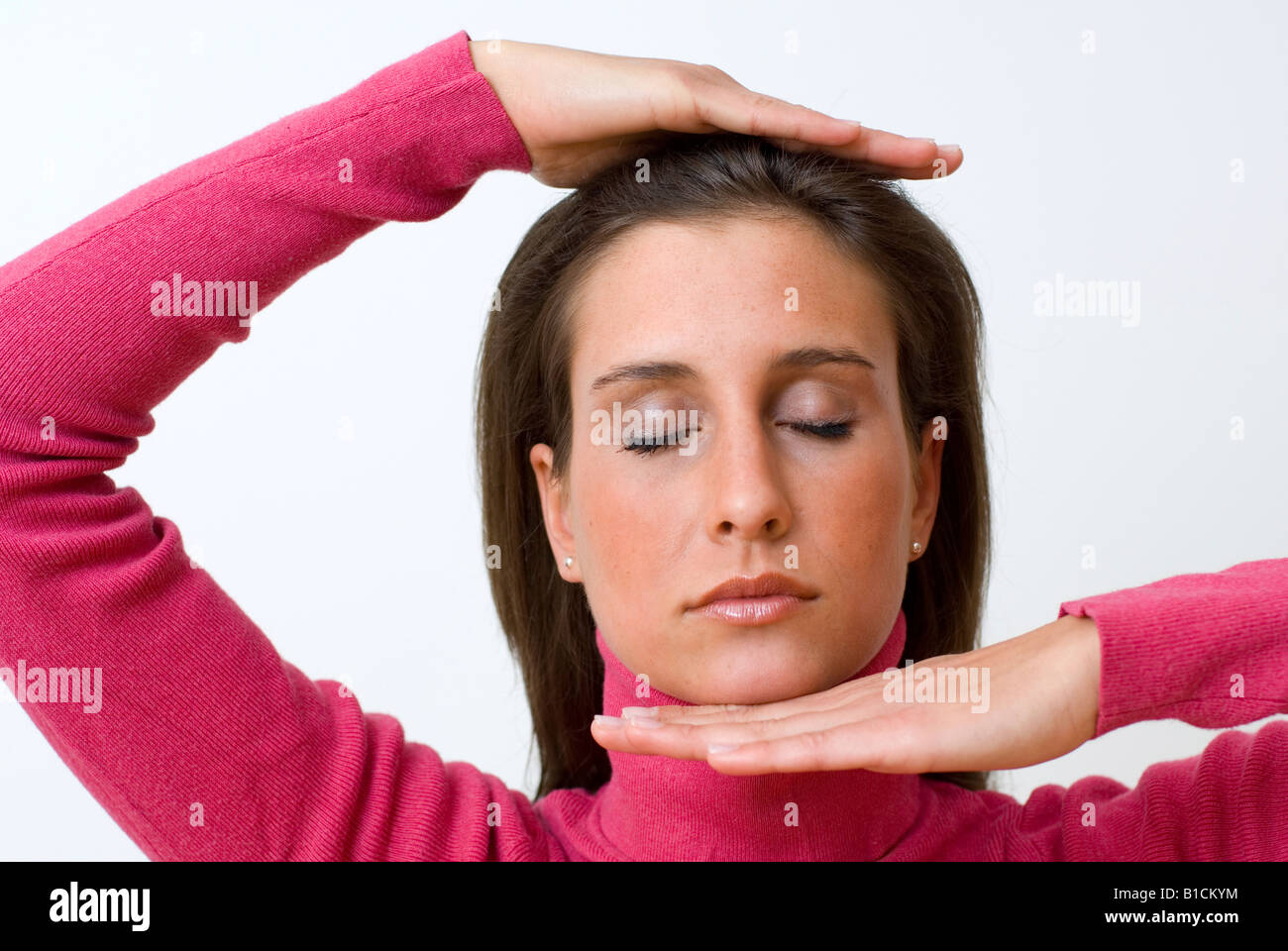 portrait young woman, closed eyes Stock Photo - Alamy
