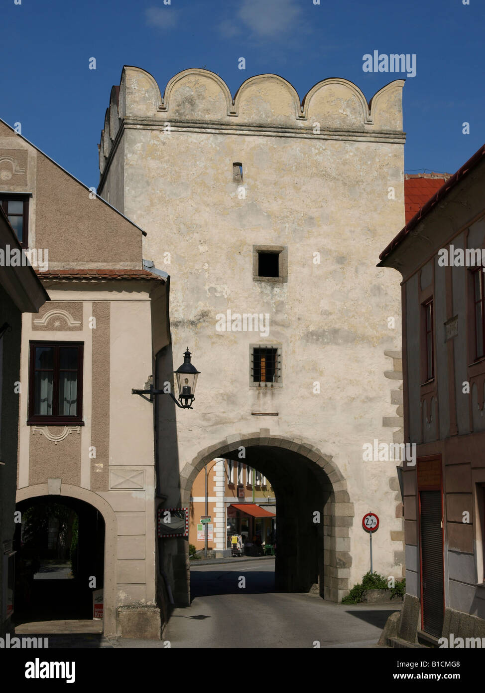 town gate in Weitra, Austria, Lower Austria, Waldviertel, Weitra Stock Photo