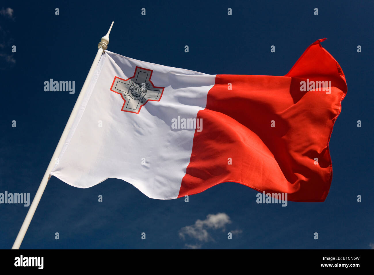 The Flag of Mediterranean Island of Malta Stock Photo Alamy
