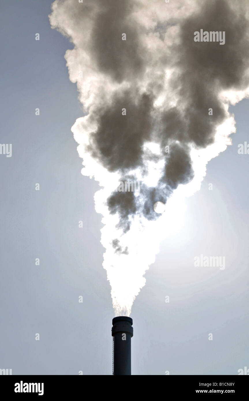 smoking chimney of a coal-fired power station, Germany Stock Photo