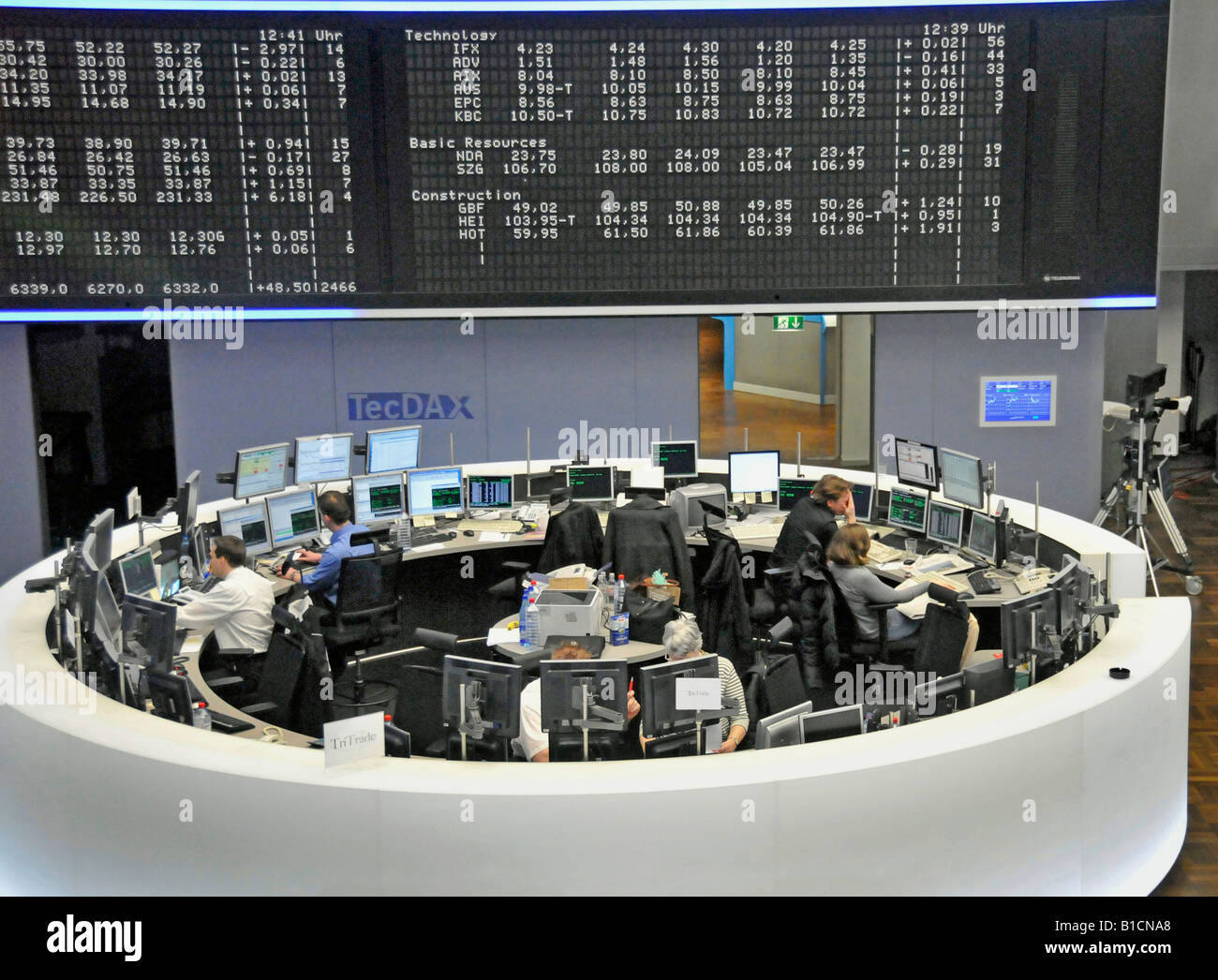 broker at Deutsche Boerse, Germany, Hesse, Frankfurt Stock Photo