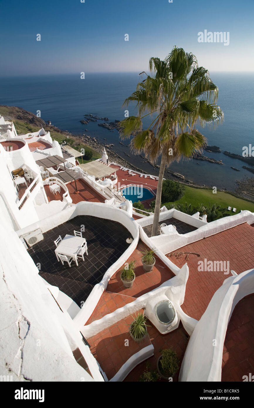 Casapueblo Punta del Este Uruguay seen from one of the many terraces of this luxurious hotel Stock Photo