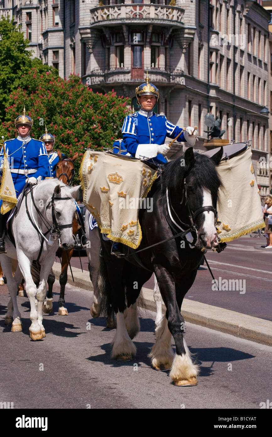 horse cavalry Sweden Swedish Royal Stockholm guard Stock Photo