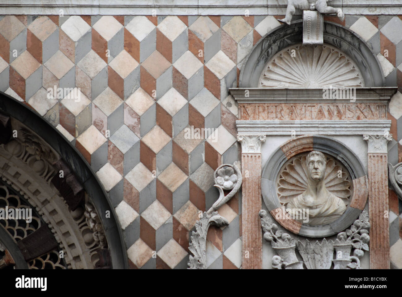 Exterior of the Basilica di Santa Maria Maggiore, Piazza del Duomo, Bergamo Alta, Lombardy, Italy. Stock Photo