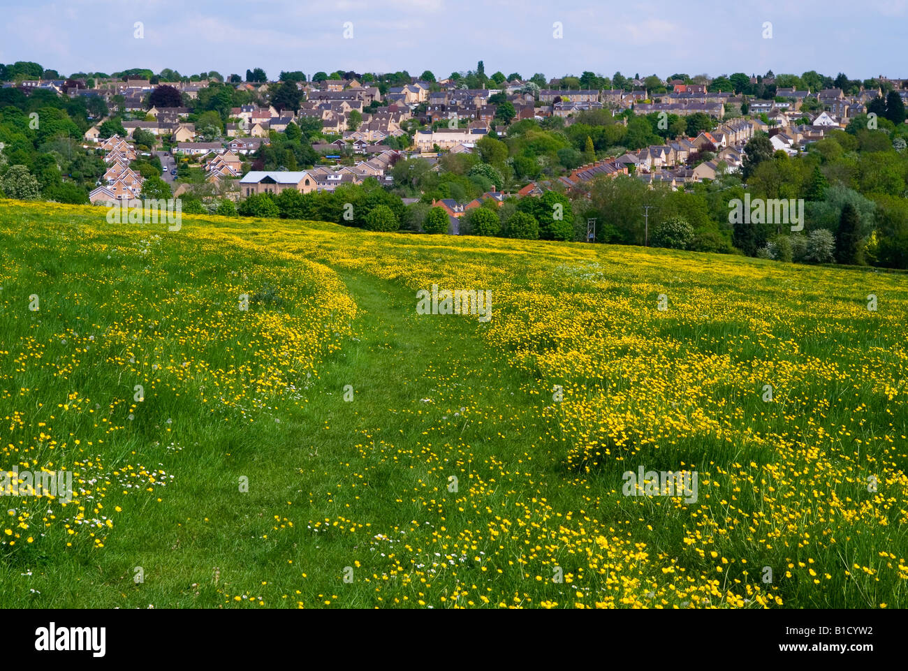 Green belt land at Chipping Norton in the Cotswolds Oxfordshire England