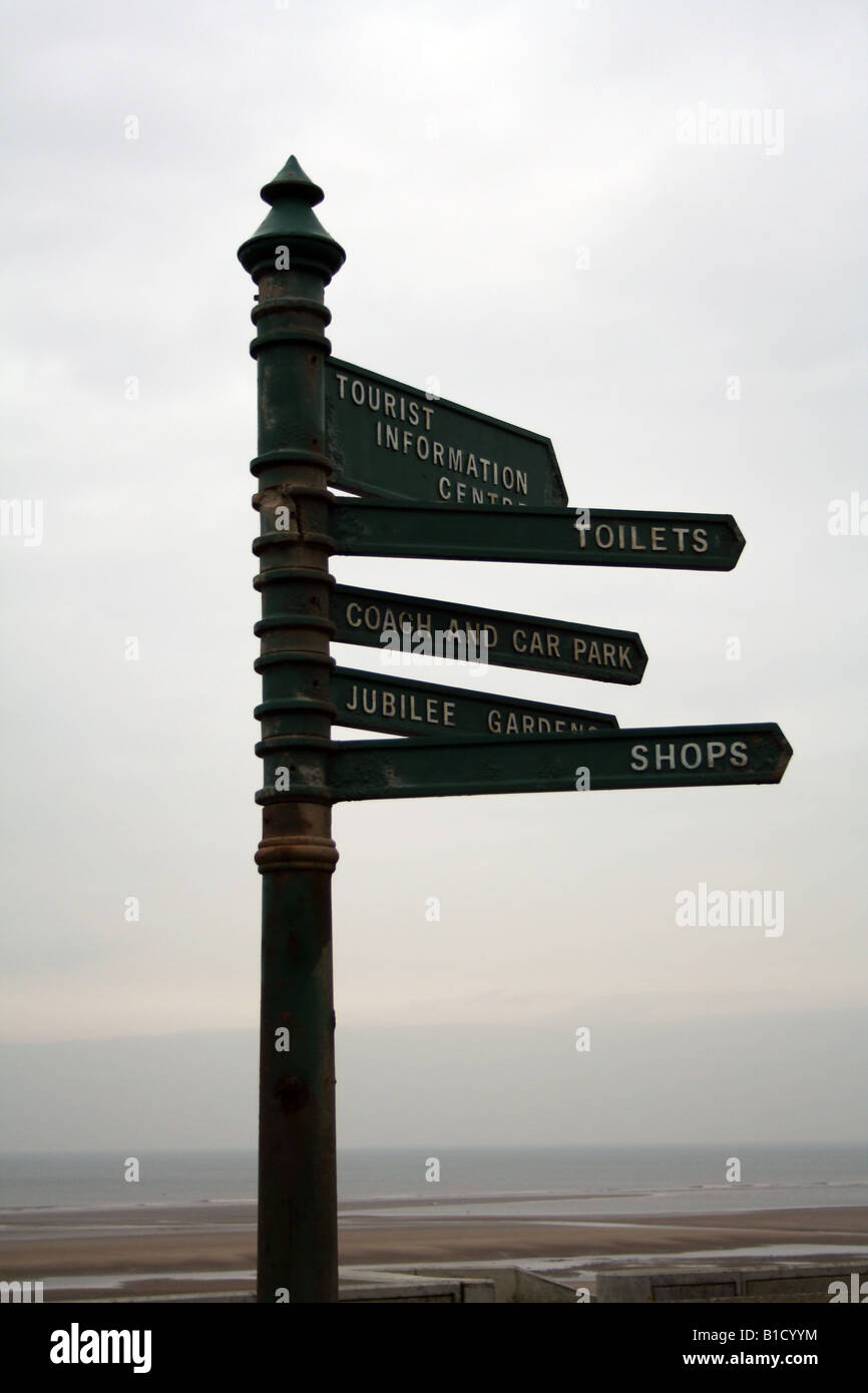 Sign post with directions, Cleveleys, lancs, England UK Stock Photo - Alamy